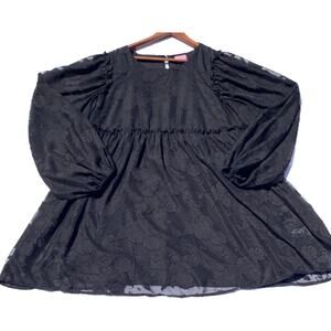 MI AMI  FRANCESCA Mini Dress or Tunic Blouse Flowy Balloon Sleeve Women Large